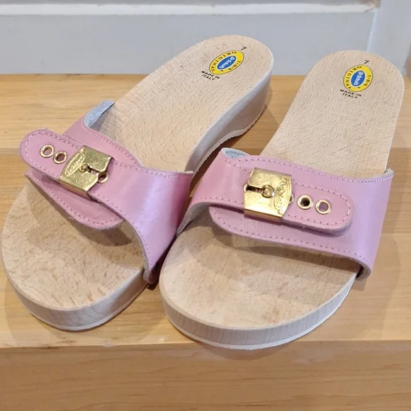 Scholl's Shoes Vintage Dr Scholls Wood Original Italy